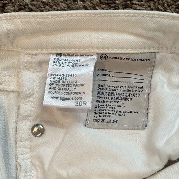 Adriano Goldschmied White Pants Sz 30R - Picture 4 of 6